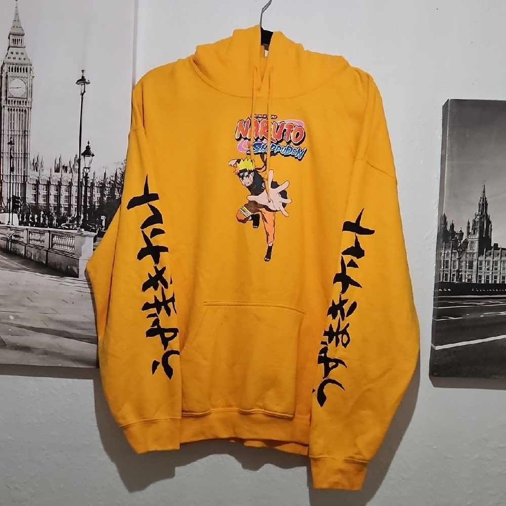 Naruto Shippuden Amine Charather Medium Yellow Hoodie